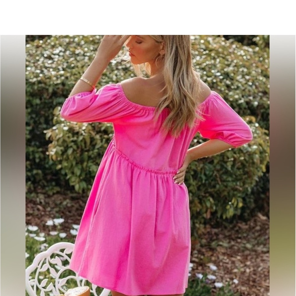 ⚜️ Vici Pink Off-the-Shoulder Dress - Picture 3 of 8